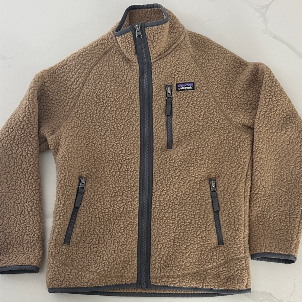 Patagonia Retro Pile Fleece Jacket Brown Medium Girls or Boys